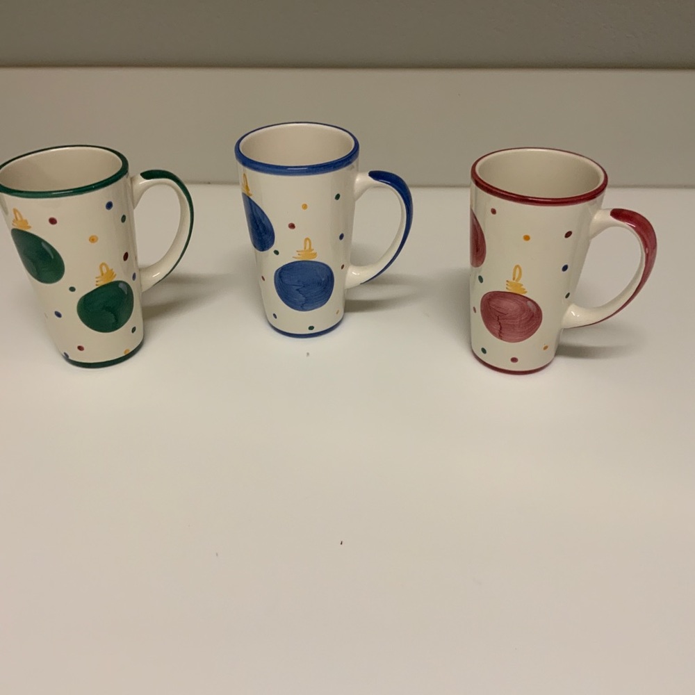 3 Christmas tall mugs NOT FOR SALE